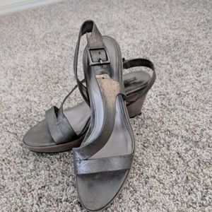 Pewter Wedge Sandals Bandolino Size 8